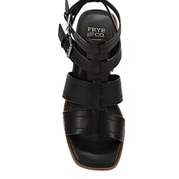 Women's Black Strappy Sandals - Picture 6 of 8